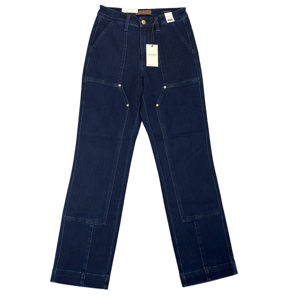 Judy Blue Womens 5/27 Vintage Horizon High Rise Utility Carpenter Jeans NWT Dark